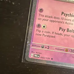 Pokemon Card Espeon Prismatic Evolutions Cosmo Holo Rare 033/131 Near Mint - Image 5