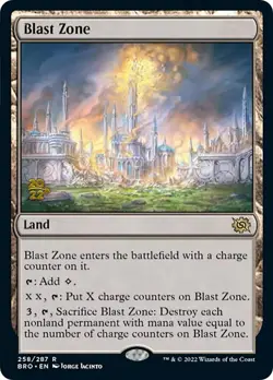 Blast Zone (258) [The Brothers' War Prerelease Promos] Lightly Played Foil - Image 1