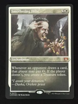 1x MTG Smothering Tithe (Foil Etched) - Commander Masters (CMM) #473 - Magic - Image 1