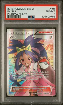 2013 POKEMON B&W PLASMA BLAST #101 FULL ART/IRIS PSA 8 - Image 1