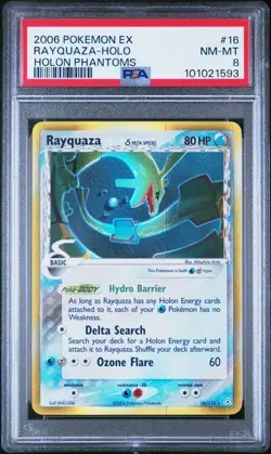 Rayquaza 16/110 Pokemon TCG EX Holon Phantoms Holo Rare PSA 8 NM-MT - Image 1