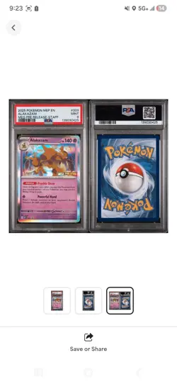Pokemon TCG Alakazam 003 MEP Mega Evolution Promo Staff Holo PSA 9 - Image 3