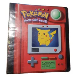 Vintage 1999 Pokemon Pikachu And Meowth Pokedex Binder Nintendo 3 Ring - Image 1