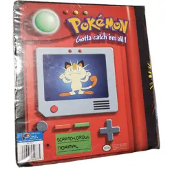 Vintage 1999 Pokemon Pikachu And Meowth Pokedex Binder Nintendo 3 Ring - Image 2