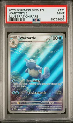PSA 9 - Wartortle 171/165 IR - 2023 Pokemon 151 MEW - Pokemon English - Image 1