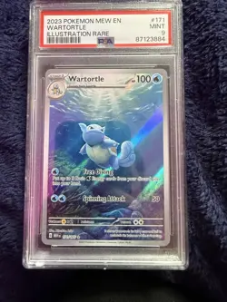 Pokemon TCG Wartortle 171/165 Pokemon 151 English PSA 9 MINT Illustration Rare - Image 1