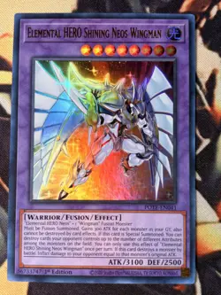 Yugioh: Elemental HERO Shining Neos Wingman - POTE-EN041 Ultra Rare 1st Ed LP - Image 1