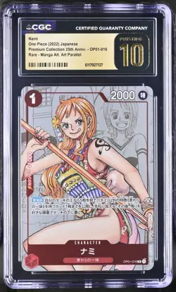 One Piece Japanese Nami OP01-016 Preium Collection 25th PRISTINE CGC 10 - Image 1