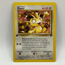 2000 Pokemon Team Rocket 1st Edition German Meowth (Mauzi) 62/82 NM - Image 1