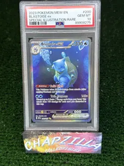2023 Pokemon MEW-EN 151 Blastoise EX Special Illustration Rare #200 PSA 10 - Image 1