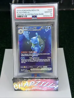 2023 Pokemon MEW-EN 151 Blastoise EX Special Illustration Rare #200 PSA 10 - Image 4
