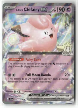 Pokemon Lillie's Clefairy ex 056/159 Holofoil SV09: Journey Together Double Rare - Image 1