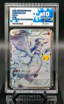 Pokemon Reshiram 113/114 Celebrations Classic Collection ACE 10 GEM MINT - Image 1