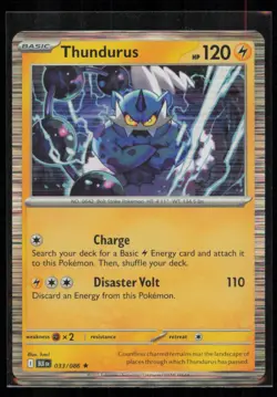 Thundurus 033/086 Pokemon Black Bolt Rare Near Mint Holo Card NM - Image 1