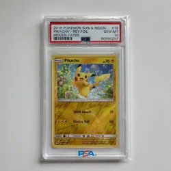 PSA 10 PIKACHU - REV.FOIL 2019 POKEMON SUN & MOON #19/68 HIDDEN FATES - Image 1