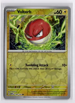 Pokemon 151 Voltorb 100/165 Common Reverse Holo - Image 1