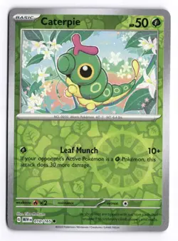 Pokemon 151 Caterpie 010/165 Common Reverse Holo - Image 1