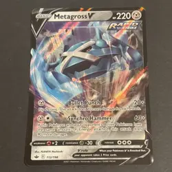 Metagross V 112/198 SWSH: Chilling Reign Ultra Rare Pokemon TCG NM 2021 - Image 1