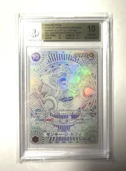 One Piece TCG Monkey D. Luffy Alt Art SP 3rd Anniversary Silver BGS Pristine 10 - Image 1