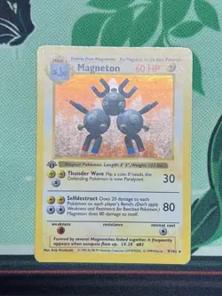 Magneton 009/102 Base Set (Shadowless) Holo 1st Edition Card 1999 WOTC English - Image 4