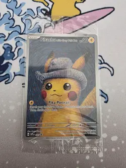 PIKACHU VAN GOGH WITH GREY FELT HAT SVP EN 085 PROMO POKEMON CARD-SEALED - Image 1