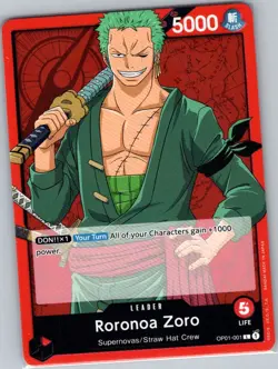 Roronoa Zoro OP01-001 English Romance Dawn - One Piece Card - NM - Image 1