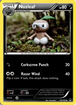 Nuzleaf 72/122 XY - BREAKpoint Pokemon Card TCG - Image 1