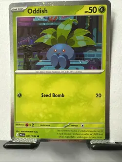 Oddish (Cosmos Holo) 001/094 Pokemon Phantasmal Flames - NM - Image 1