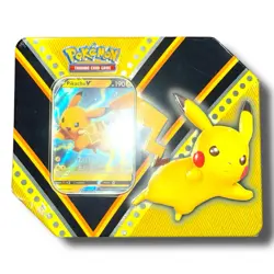 POKEMON TCG Pikachu V Powers Tin Sealed Sword & Shield Sun & Moon XY Series - Image 2