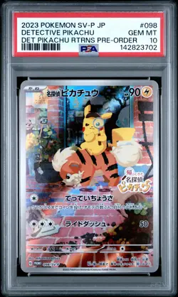 2023 POKEMON JPN SV-P PROMO #098 DETECTIVE PIKACHU PSA 10 - Image 1