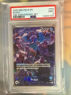 ONE PIECE BUGGY 2ND ANNIVERSARY SET OP09-042 LEADER PSA 9 - Image 1