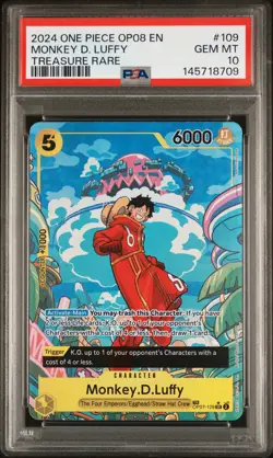 2024 ONE PIECE OP08-TWO LEGENDS TREASURE RARE #109 MONKEY D. LUFFY PSA 10 - Image 1