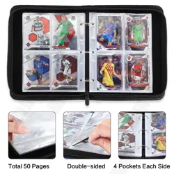 Football Card Binder 400 Pockets with Sleeves, Premium PU Leather, Transparen... - Image 2