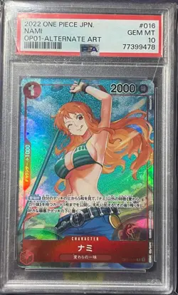 PSA 10 Nami Alt Art OP01-016 R Rare ROMANCE DAWN Japanese ONE PIECE Card Game - Image 1