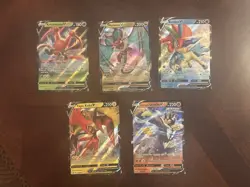 5 Cards Pokemon Ultra Rare V Card Lot Kricketune Noivern Keldeo Tapu Koko - Image 1
