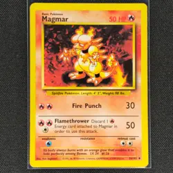 Magmar - 36/102 - Uncommon - Base Set - Pokemon Card - MP - Image 1