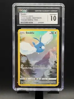 CGC 10 Swablu Galarian Gallery Holo GG27/GG70 Crown Zenith Pokemon Card - Image 1