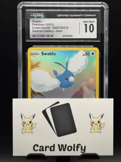 CGC 10 Swablu Galarian Gallery Holo GG27/GG70 Crown Zenith Pokemon Card - Image 3