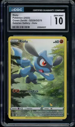 CGC 10 Riolu GG26/GG70 Galarian Gallery Crown Zenith Pokemon Card - Image 1