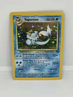 Vaporeon 12/64 Jungle Holo Rare 1999 WOTC Vintage Pokemon Card LP PLUS - Image 1