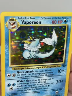 Vaporeon 12/64 Jungle Holo Rare 1999 WOTC Vintage Pokemon Card LP PLUS - Image 2
