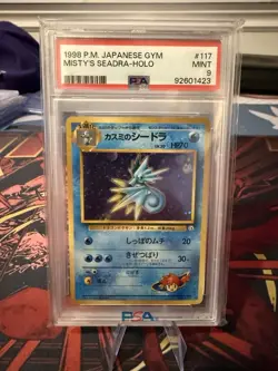 1998 Pokemon Japanese Gym Misty’s Seadra Holo #117 PSA 9 Mint - Image 1
