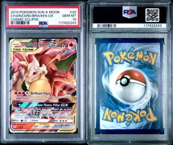 Pokemon Charizard Braixen Tag Team GX Cosmic Eclipse 22/236 Ultra Rare PSA 10 - Image 3