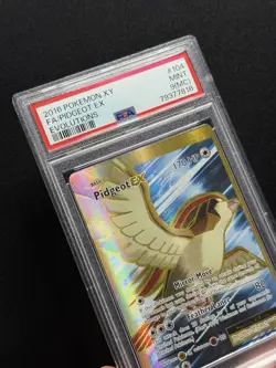PSA 9 MC Pokemon Pidgeot EX #104 Evolutions Full Art Holo BIG MISCUT ERROR! - Image 3