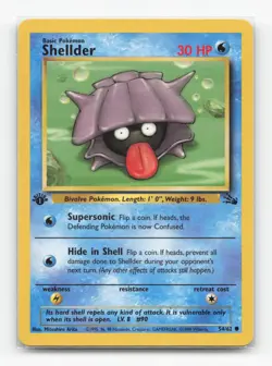Pokemon TCG - Shellder 54/62 Lightly Played Common Fossil 1st Edition - Image 1
