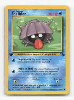 Pokemon TCG - Shellder 54/62 Lightly Played Common Fossil 1st Edition - Image 1