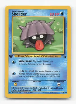 Pokemon TCG - Shellder 54/62 Lightly Played Common Fossil 1st Edition - Image 1
