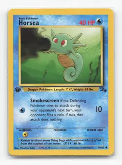 Pokemon TCG - Horsea 49/62 Lightly Played Common Fossil 1st Edition - Image 1