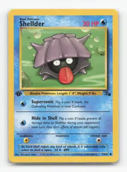 Pokemon TCG - Shellder 54/62 Lightly Played Common Fossil 1st Edition - Image 1