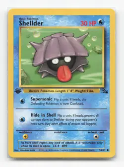 Pokemon TCG - Shellder 54/62 Lightly Played Common Fossil 1st Edition - Image 1